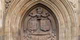 Ornate doorway of Bath Abbey